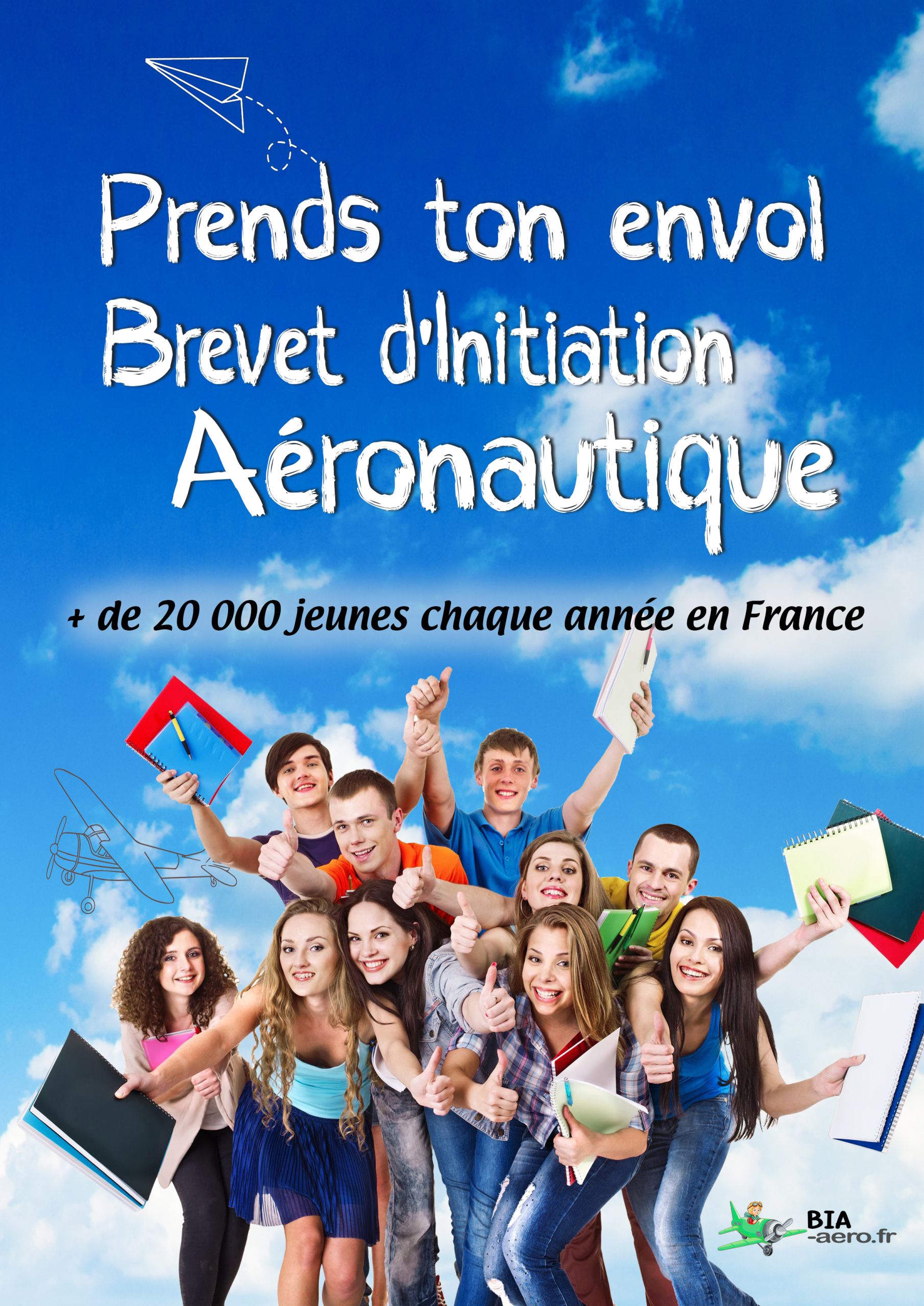 Préparation au BIA pour collégiens et lycéens Jeunes préparant le Brevet d'Initiation Aéronautique grâce à une formation BIA en ligne accessible partout en France.